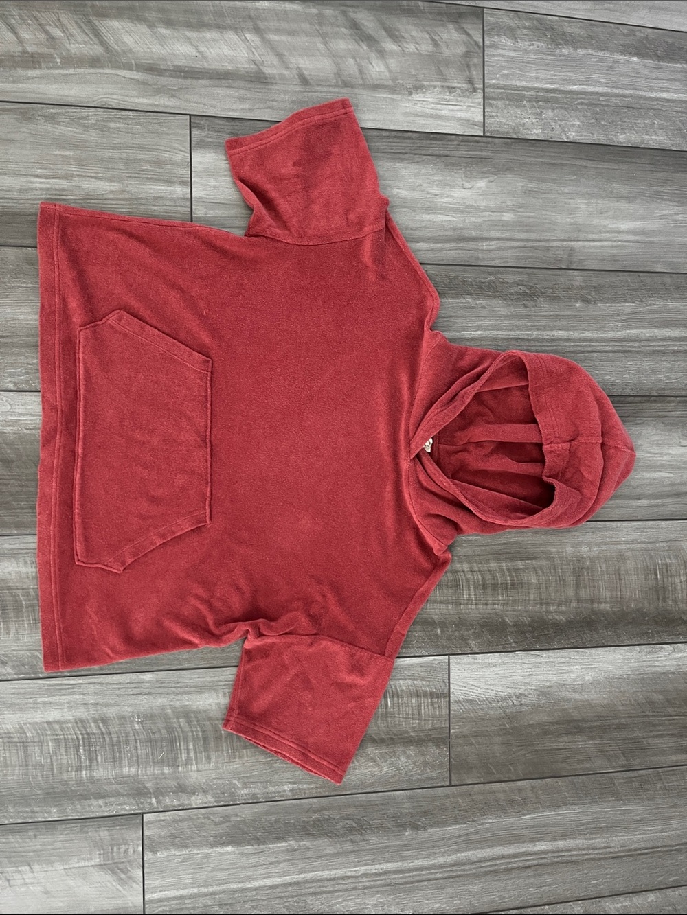 GAP Short-Sleeve Hooded Sweatshirt in Burnt Orange